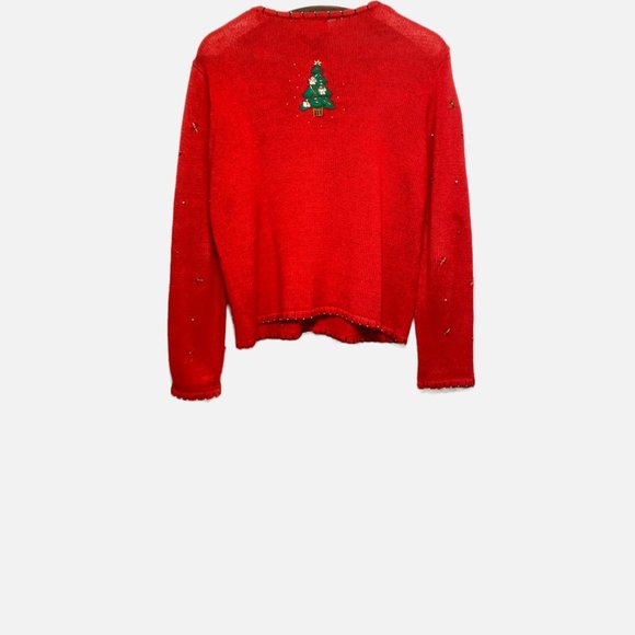Vintage Designers Studio Originals Red Embellished Christmas Sweater - P… - Picture 14 of 16